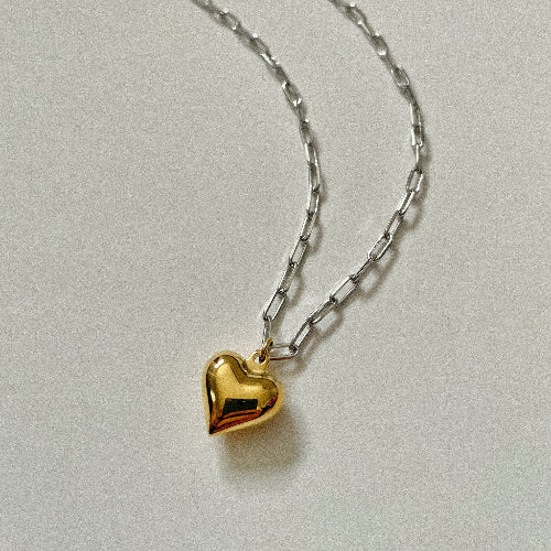 SALE Namaste Chunky Gold Heart Necklace