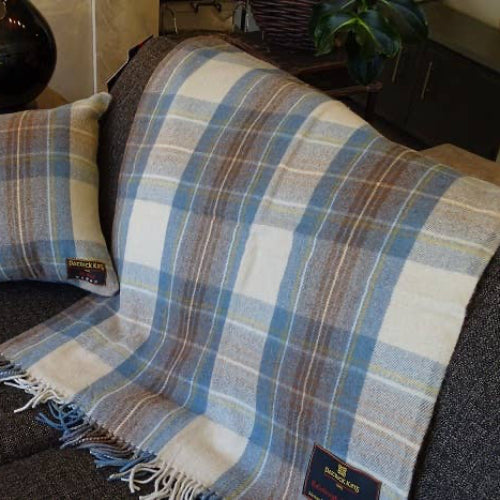Deluxe Highland Blanket, Stewart Muted Blue