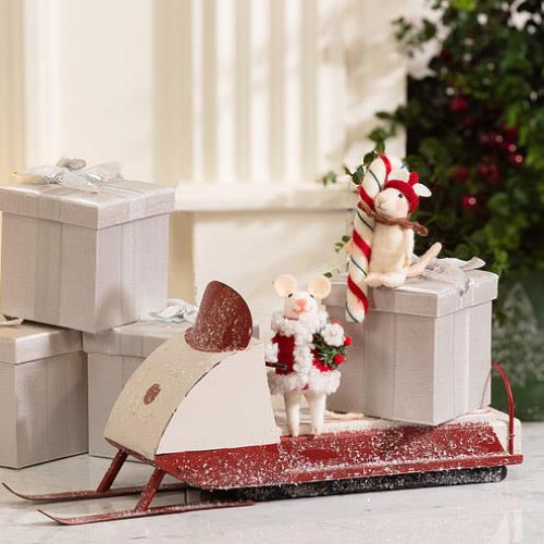 Holiday Mouse Wool Ornament