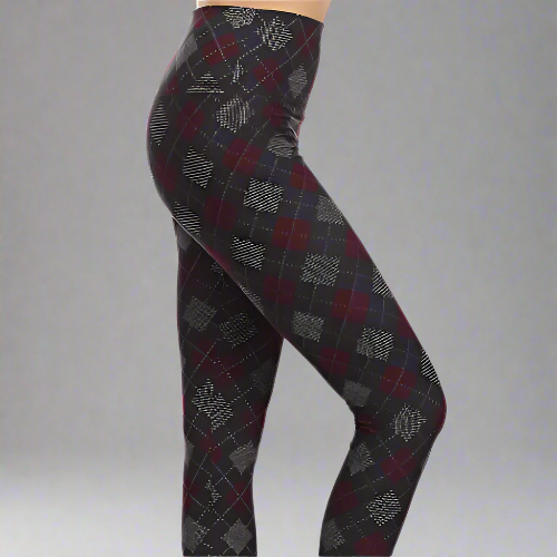 SALE Sueded High Waist Argyle Legging O/S
