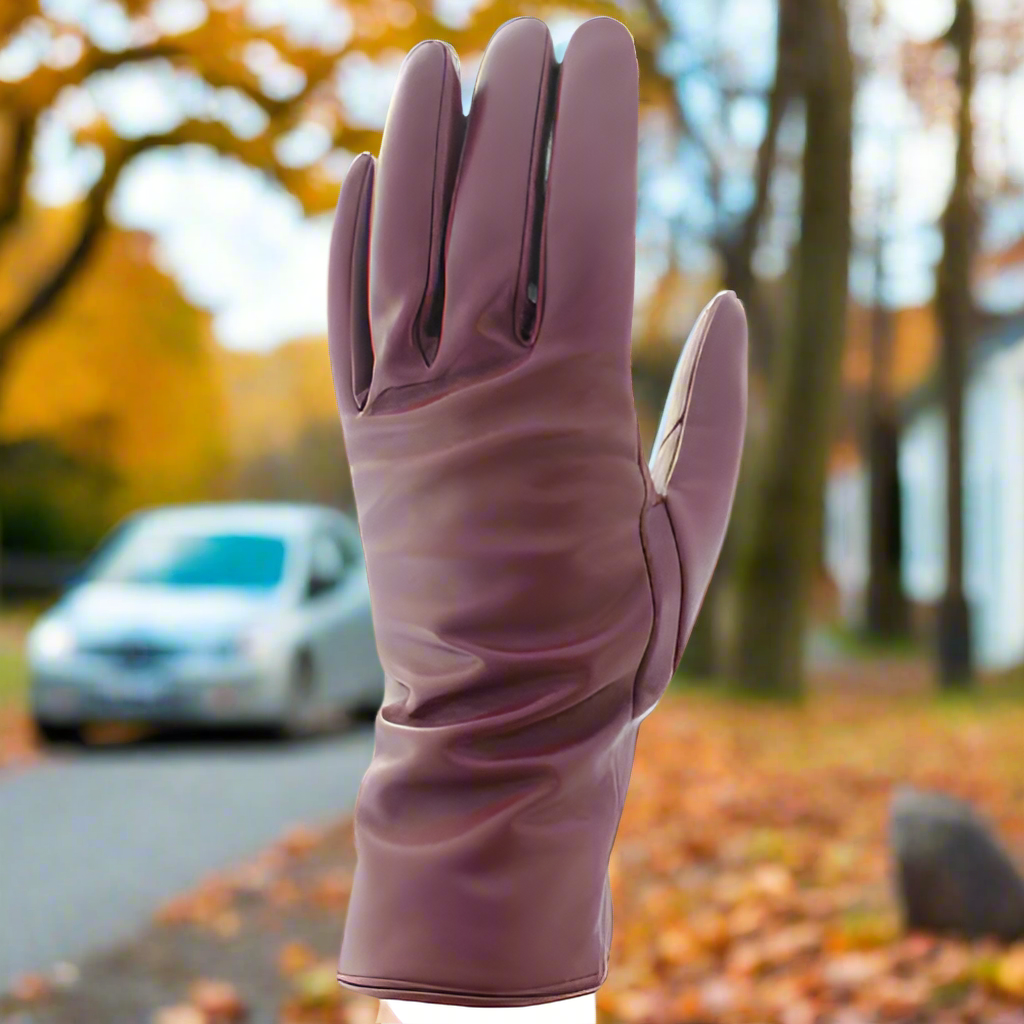 Women's Leather Gloves / Wine