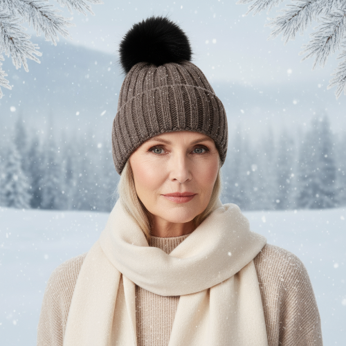 Jennifer Toque/Real Fur Pom/Assorted