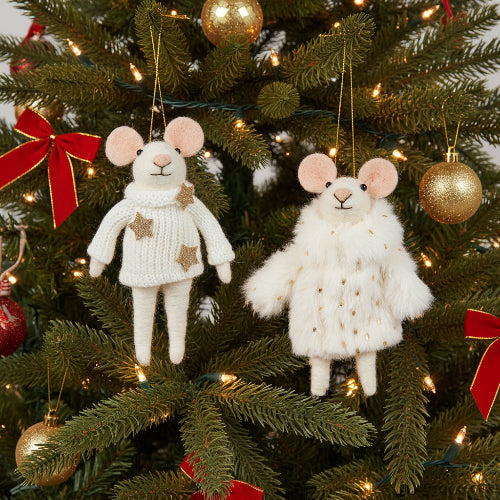 Fancy Winter Mouse Ornament