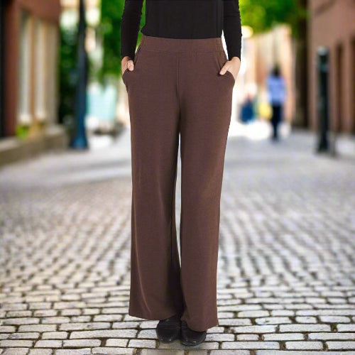 Bamboo Wide Leg Pant, Coffee Bean