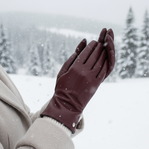 Ladies Leather Glove (Club Rochelier), Black or Chocolate