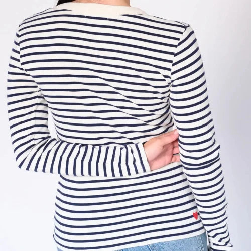 Striped Henley Top - Black mix