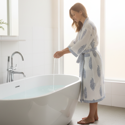 Blue Paisley Bath/Beach Robe