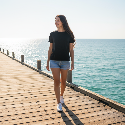 Ladies S/S Tee in Black
