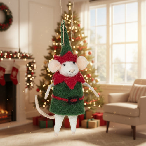 Elf Mouse Wool Ornament