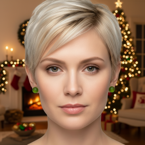 Sea Glass Studs - Green