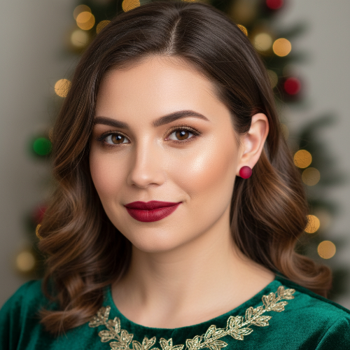 Sea Glass Studs - Red