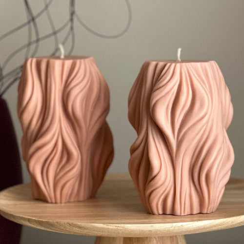 Handmade Large Wave Stripe Candle