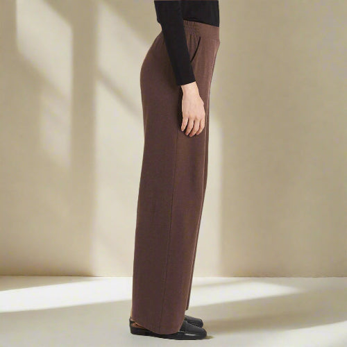 Bamboo Wide Leg Pant, Coffee Bean