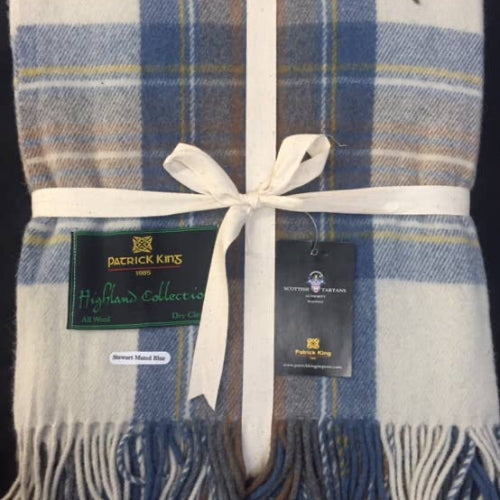 Deluxe Highland Blanket, Stewart Muted Blue