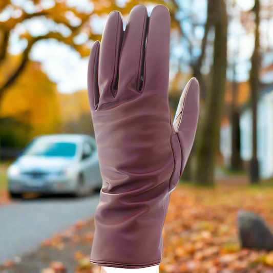 Women's Leather Gloves / Wine